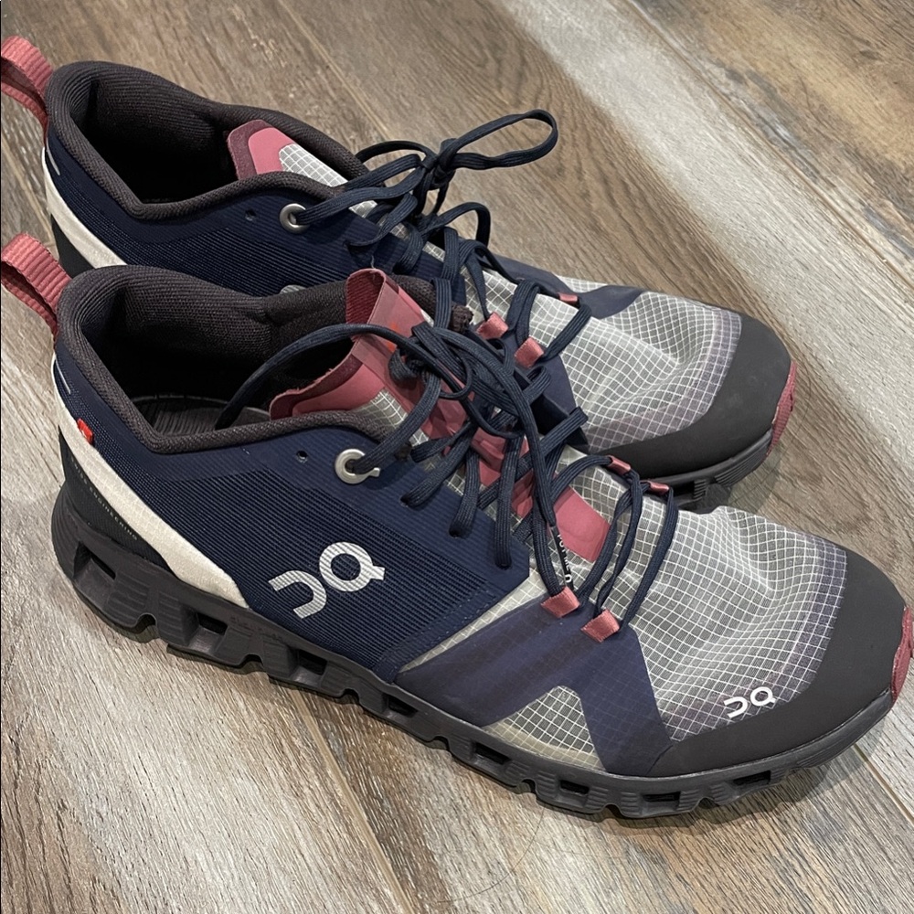 On Cloud X Shift Swiss Sneakers Women's SZ 8 Navy Ink Cherry Translucent Monom